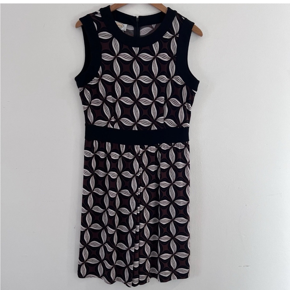 Vintage Talbots Black and White Patterned Midi Dress